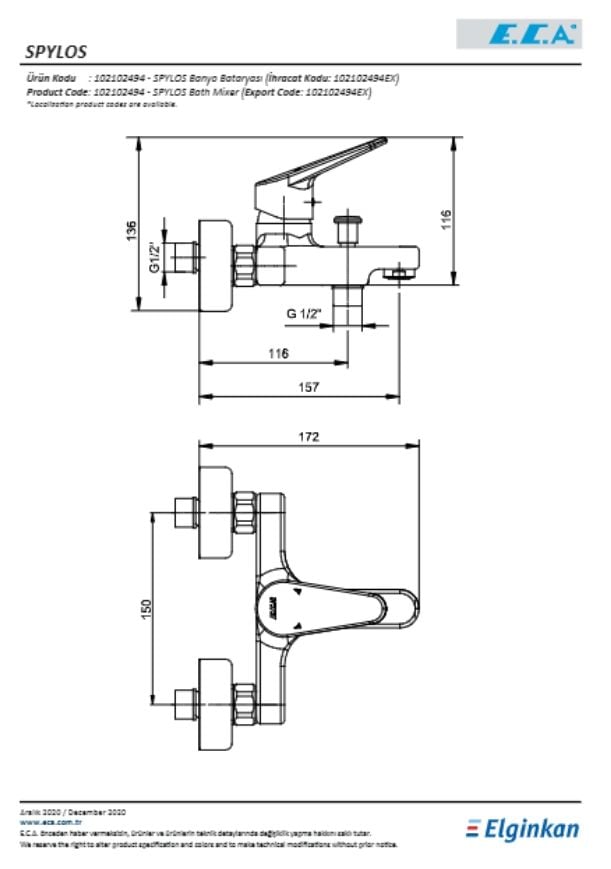 ECA Spylos Banyo Bataryası 102102494