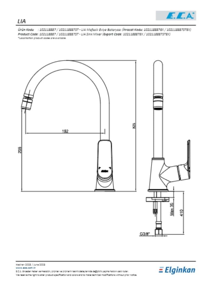 ECA Lia Mafsallı Eviye Bataryası 102118887