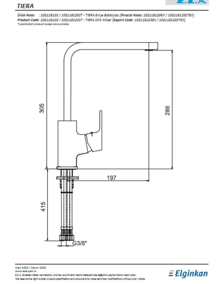 ECA Tiera Mutfak Bataryası 102118123