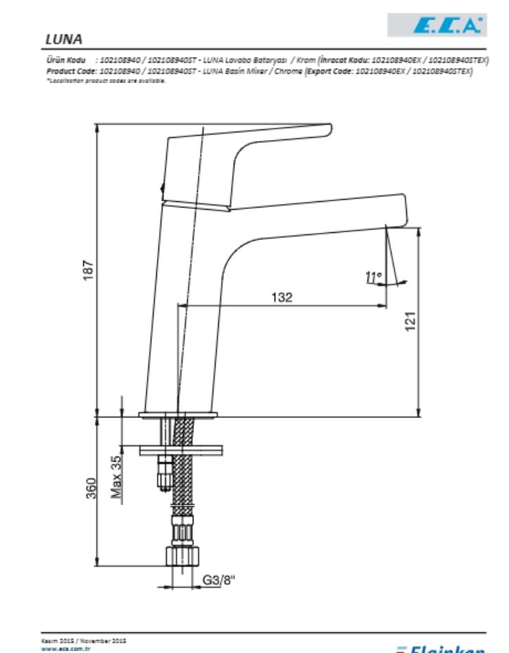 ECA Luna Lavabo Bataryası 102108940