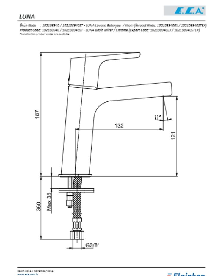 ECA Luna Lavabo Bataryası 102108940