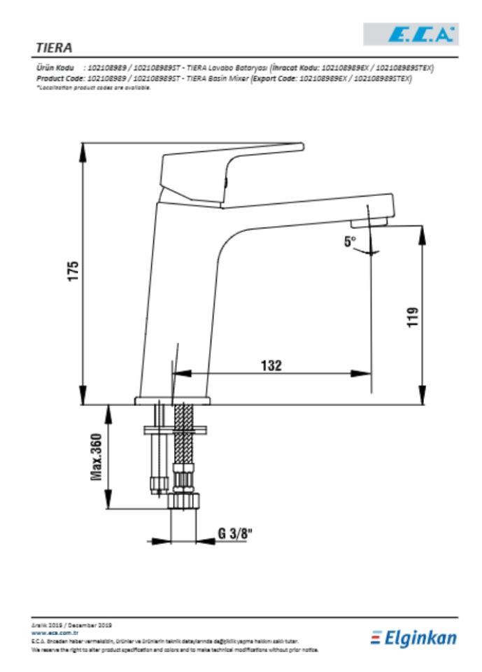 ECA Tiera Lavabo Bataryası 102108989