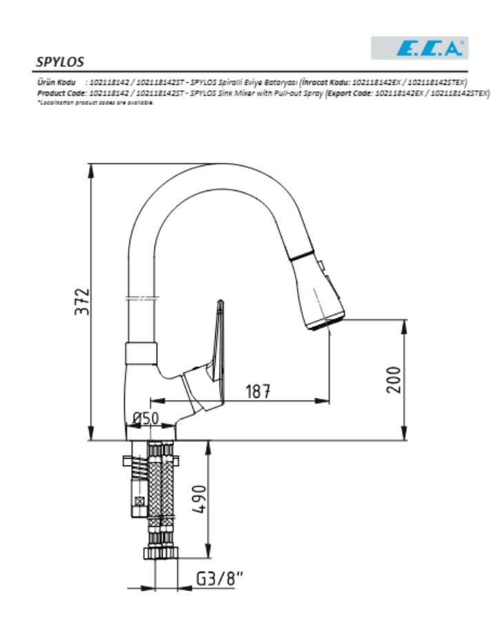 ECA Spylos Spiralli Eviye Bataryası 102118142