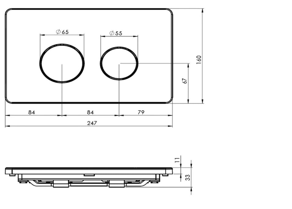 Eca Serel Gömme Rezervuar Kumanda Paneli P57-0180 Mat Krom Boyalı