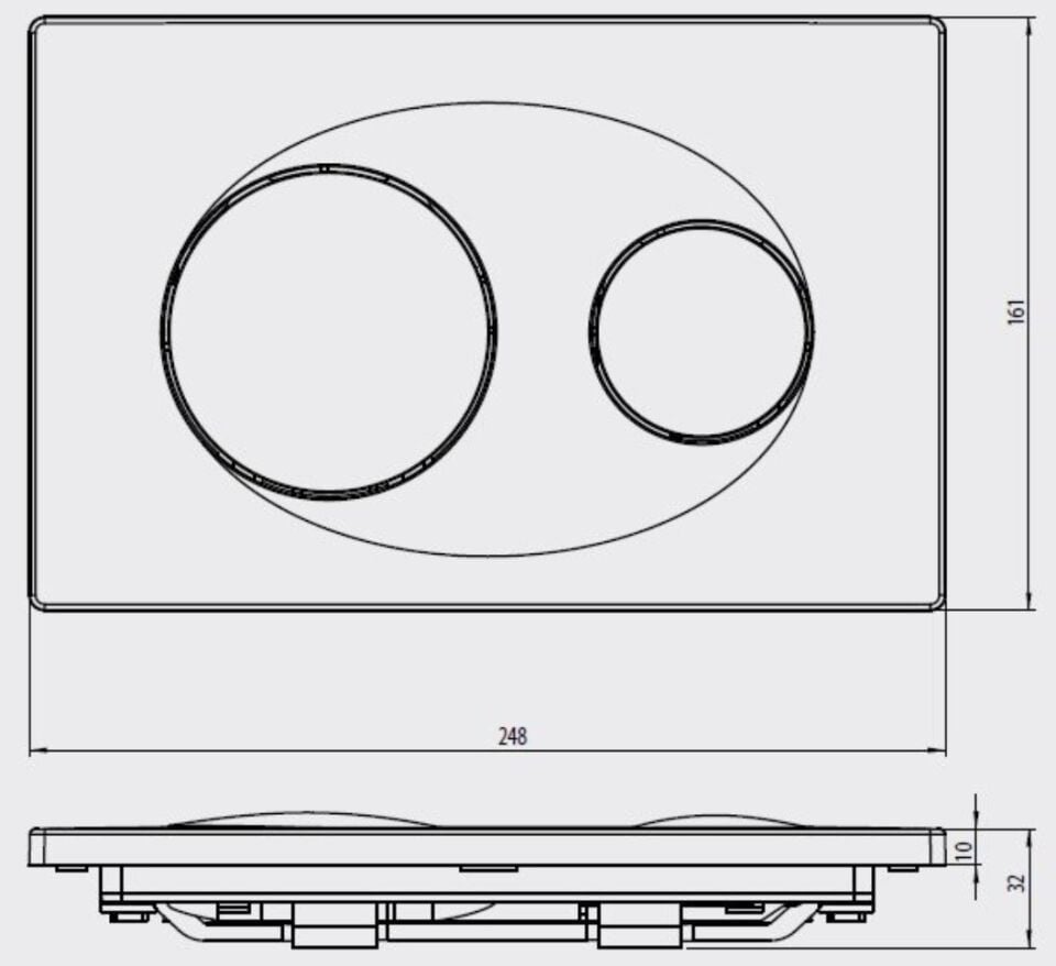 ECA Serel P400190 Soft Siyah Gömme Rezervuar Kumanda Paneli