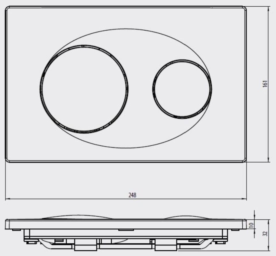 Eca Serel Gömme Rezervuar Kumanda Paneli P40-0180 Mat Krom