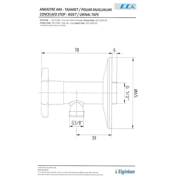 ECA Uzun Ara Taharet Musluğu 102111065