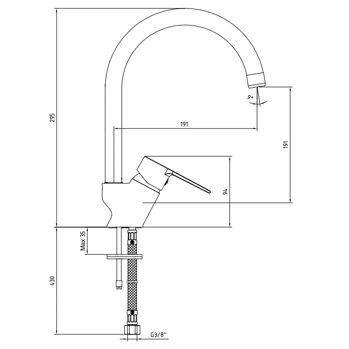 Ar Lite Kuğu Borulu Lavabo Bataryası 102188146